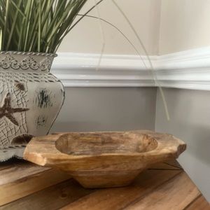 Dough Bowl Hand Carved Mango Wood Decor